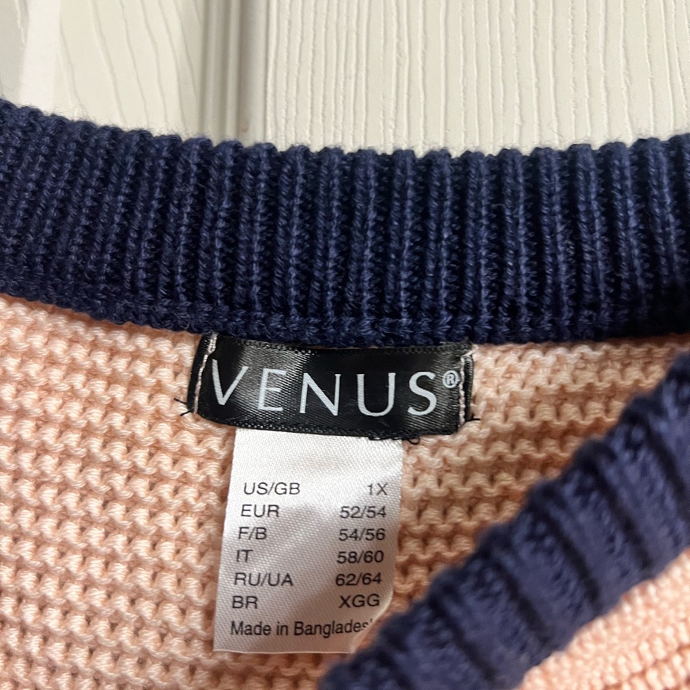 Venus Knit Sweater with Navy Accents